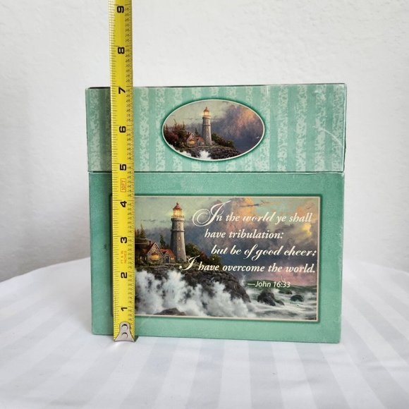 Vtg Thomas Kinkade Nesting Boxes Set Painter Of Light Amcal Scripture Lighthouse - Picture 14 of 14
